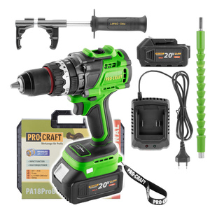 Procraft PA18ProBL-1B-C Aku vrtací šroubovák s příklepem 20V 4,0Ah 180Nm